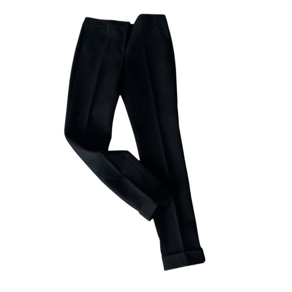 Armani Collezioni Black Straight Leg Cuffed Pants NWT $545 Size 6 - Picture 1 of 10